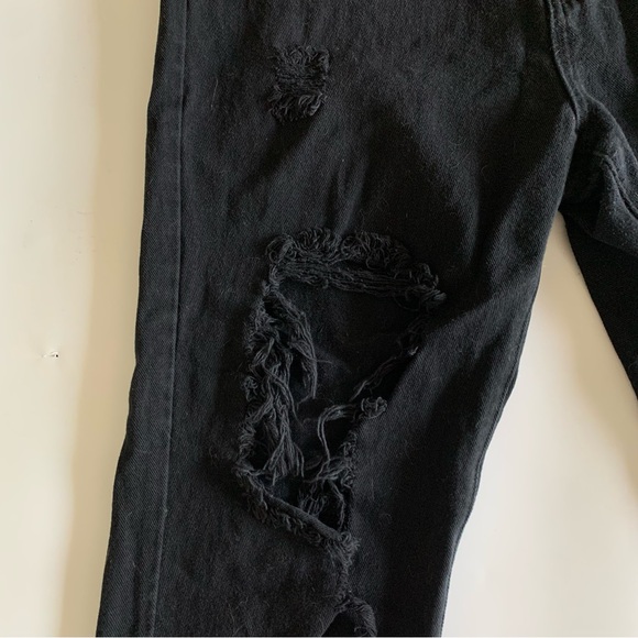 Shein Jeans Mens 30x32 Black Distressed Baggy Punk Rock Thrashed Skater Worn - Picture 4 of 13